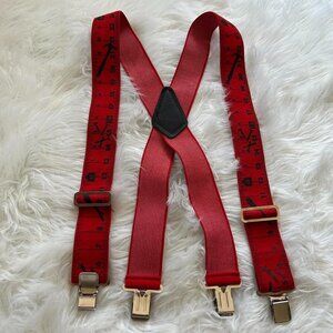 Vintage Red Measuring Tape Suspenders